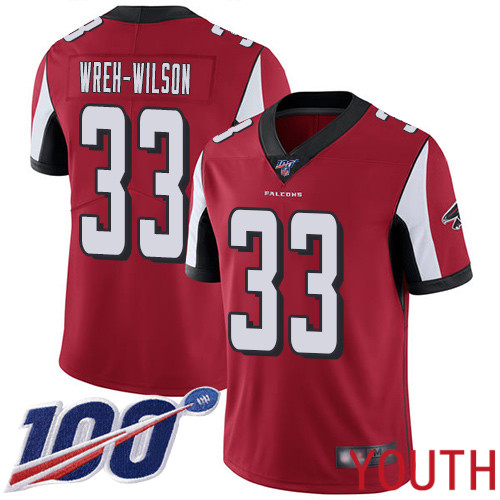 Atlanta Falcons Limited Red Youth Blidi Wreh-Wilson Home Jersey NFL Football 33 100th Season Vapor Untouchable